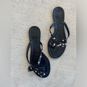Black Studded Sandals, Size 41